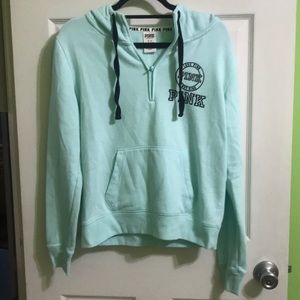 Light Blue Half-Zip Hoodie From Pink by VS